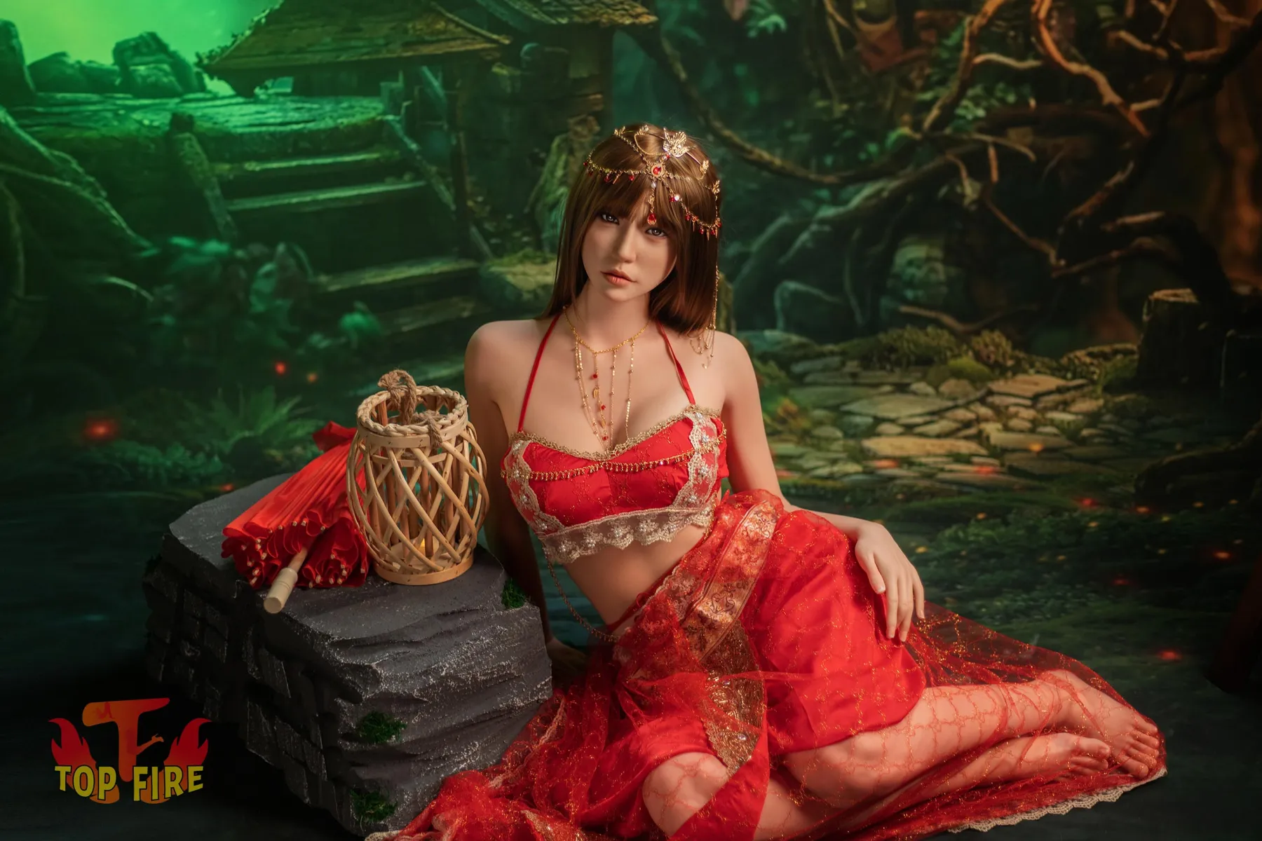 Top Fire | 170cm/5ft7 Enigmatic Exotic Asian Princess Cosplay Realistic Silicone Sex Doll - Jing 