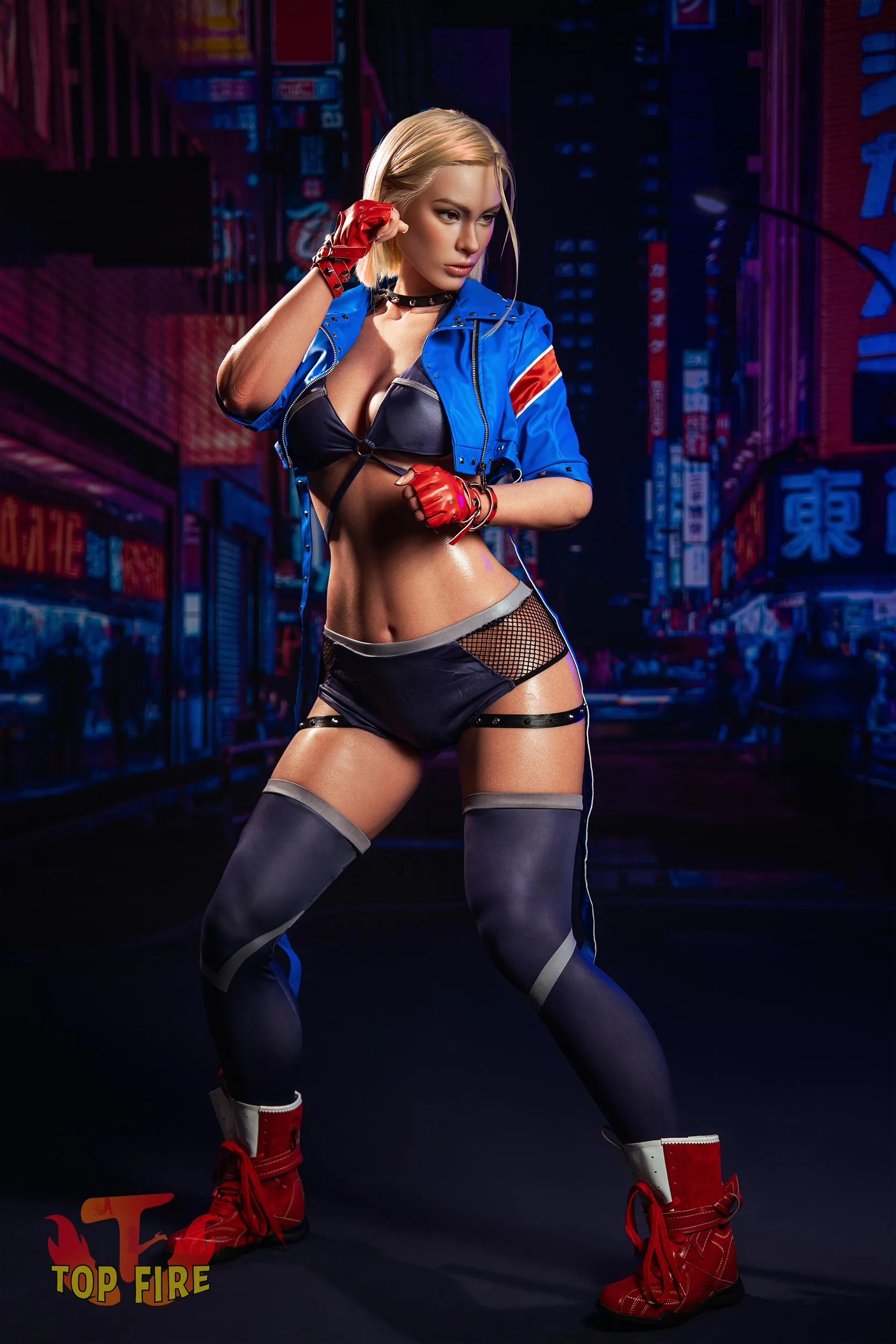 Top Fire | 176cm/5ft9 Cool Blonde Boxer Cosplay Realistic Silicone Sex Doll - Brielle