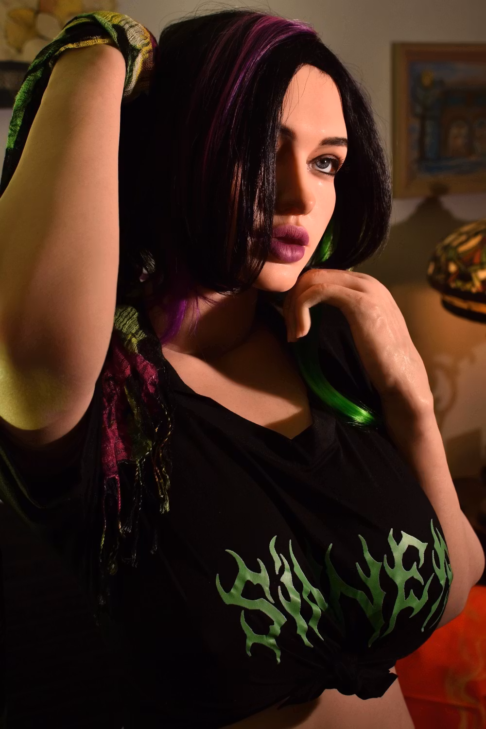 MMX Doll | 168cm/5ft6 Huge Breasts Seductive Cool Dark Punk Hottie Realistic Silicone Sex Doll - Luna
