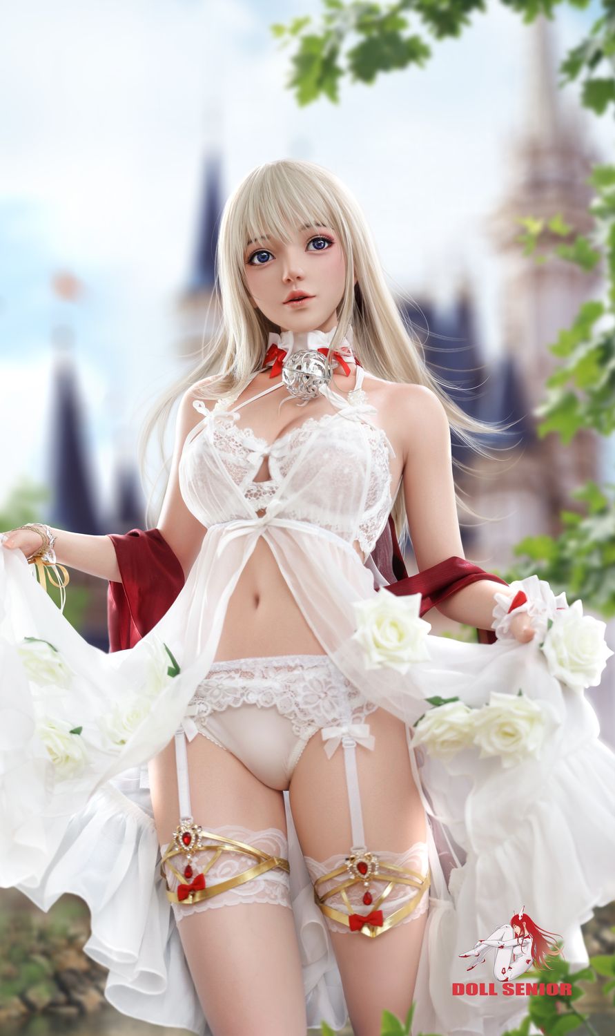 Doll Senior | 150cm/4ft11 Small Breasts Blonde Asian Sweet Cosplay Silicone Sex Doll - Jike