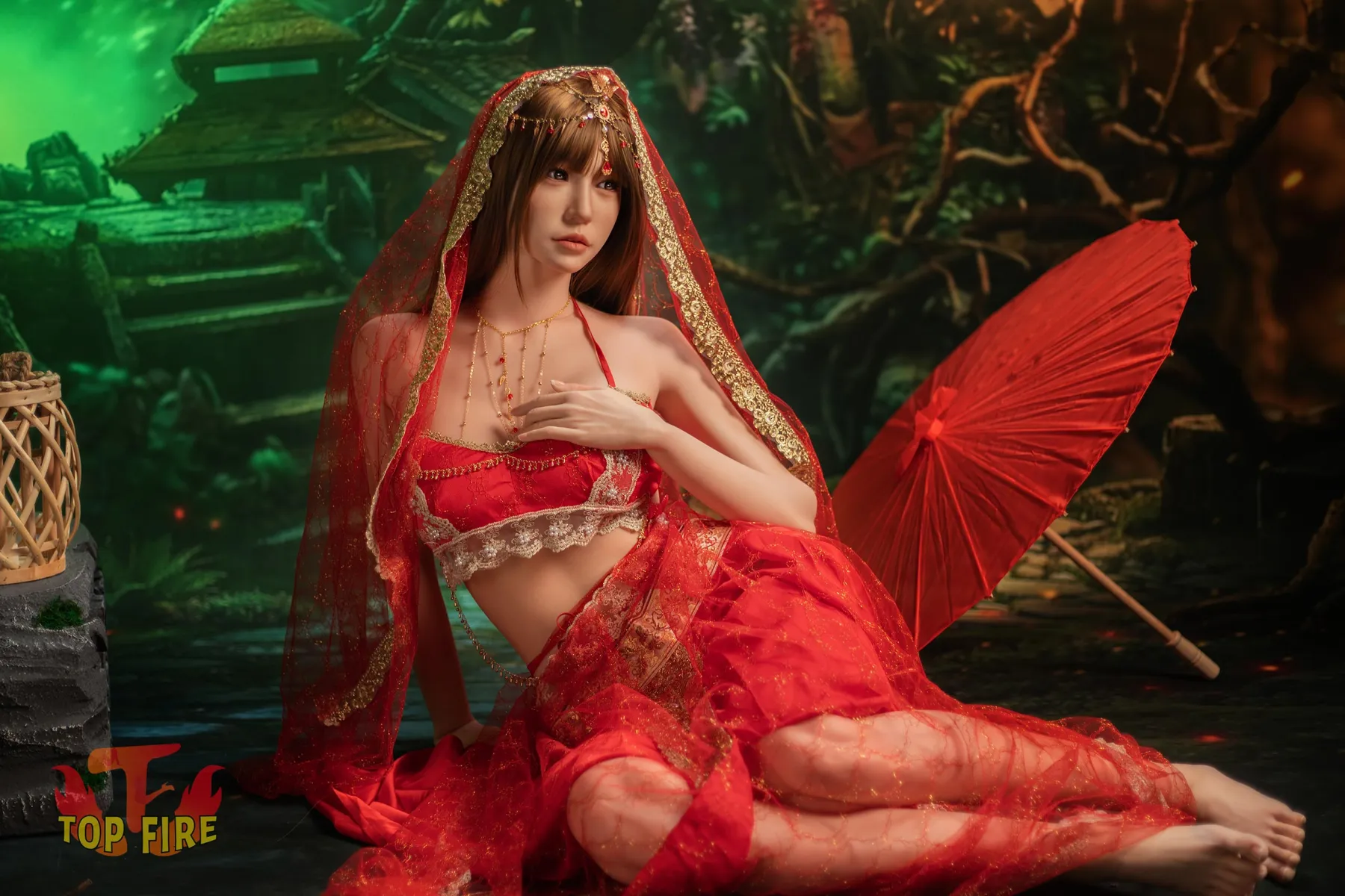 Top Fire | 170cm/5ft7 Enigmatic Exotic Asian Princess Cosplay Realistic Silicone Sex Doll - Jing 