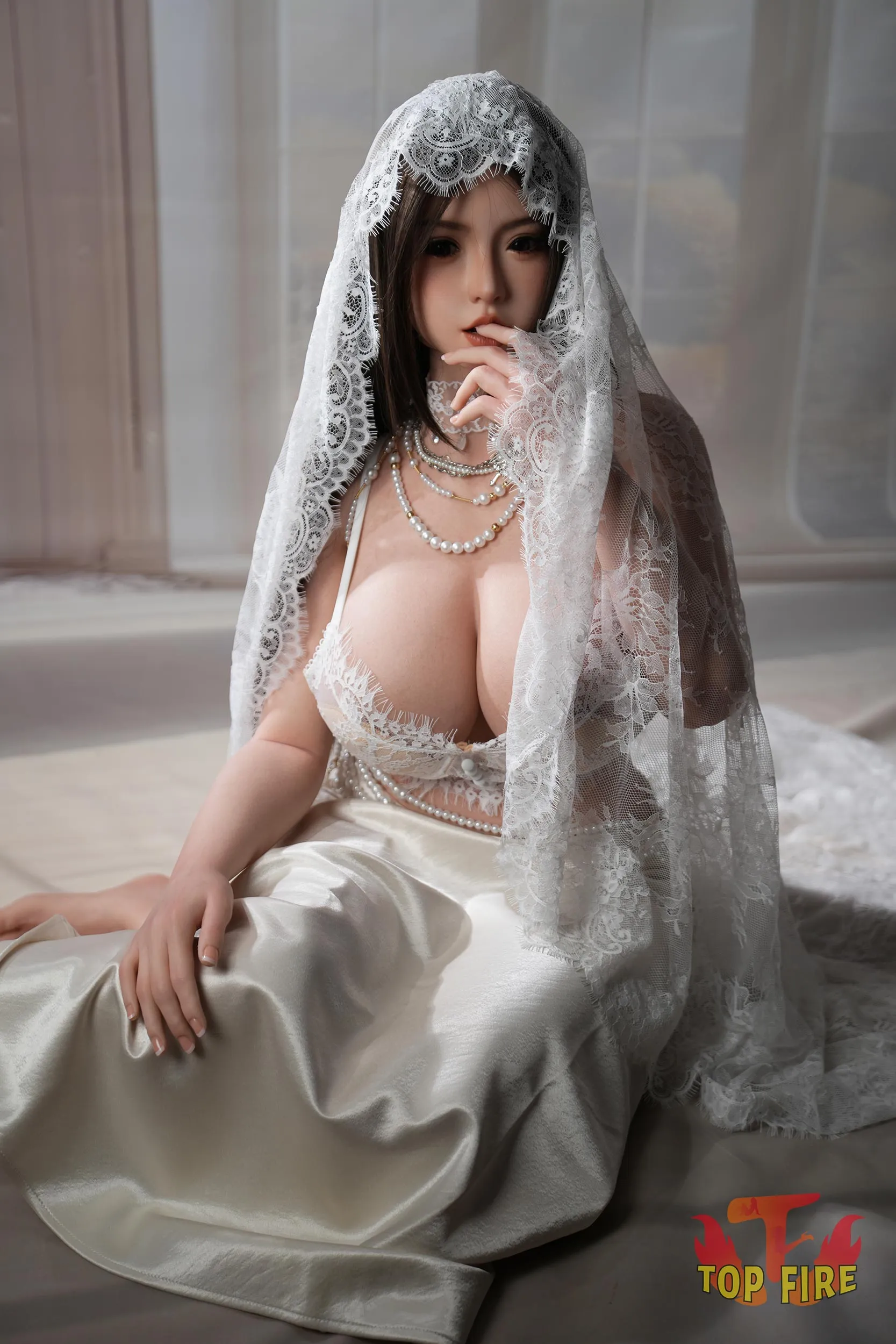Top Fire | 162cm/5ft4 Seductive Asian Lovely Bride Cosplay Realistic Silicone Sex Doll - Grace