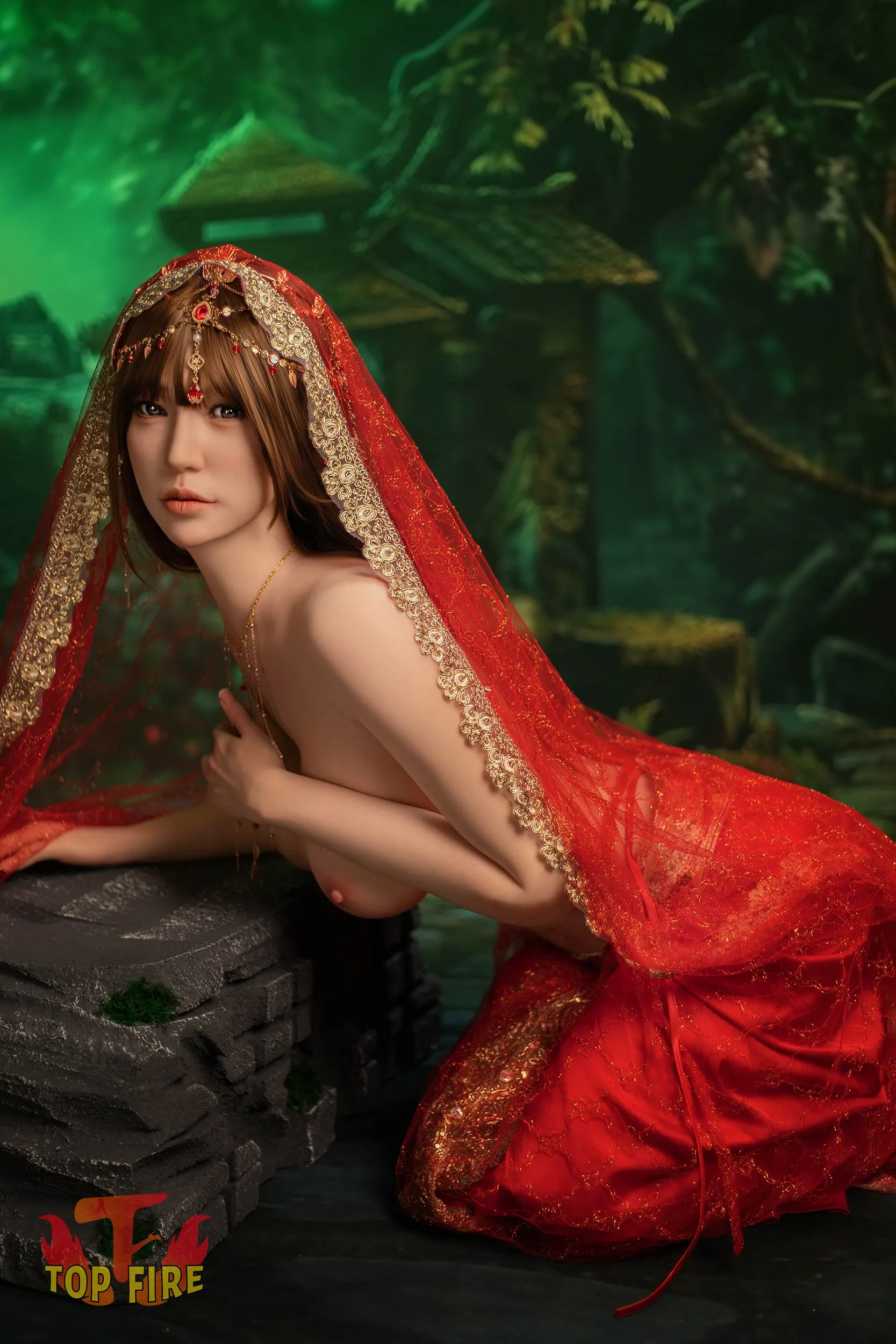 Top Fire | 170cm/5ft7 Enigmatic Exotic Asian Princess Cosplay Realistic Silicone Sex Doll - Jing 