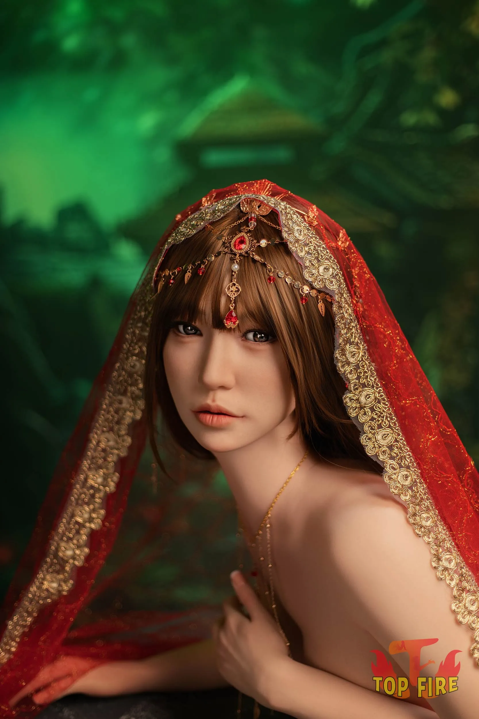 Top Fire | 170cm/5ft7 Enigmatic Exotic Asian Princess Cosplay Realistic Silicone Sex Doll - Jing 