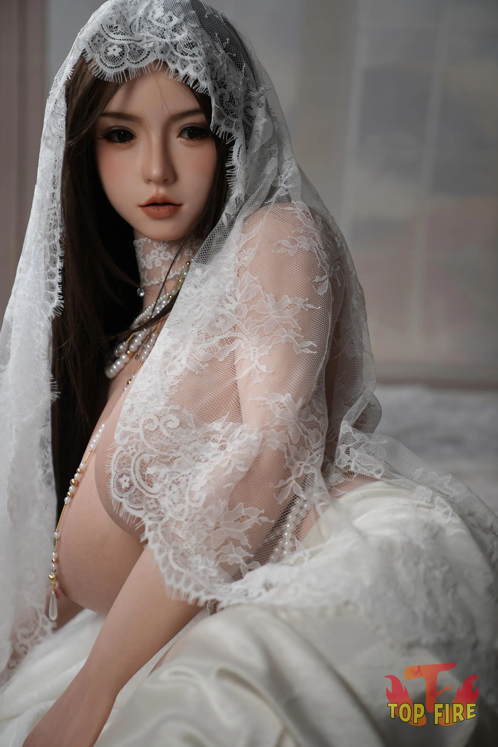 Top Fire | 162cm/5ft4 Seductive Asian Lovely Bride Cosplay Realistic Silicone Sex Doll - Grace