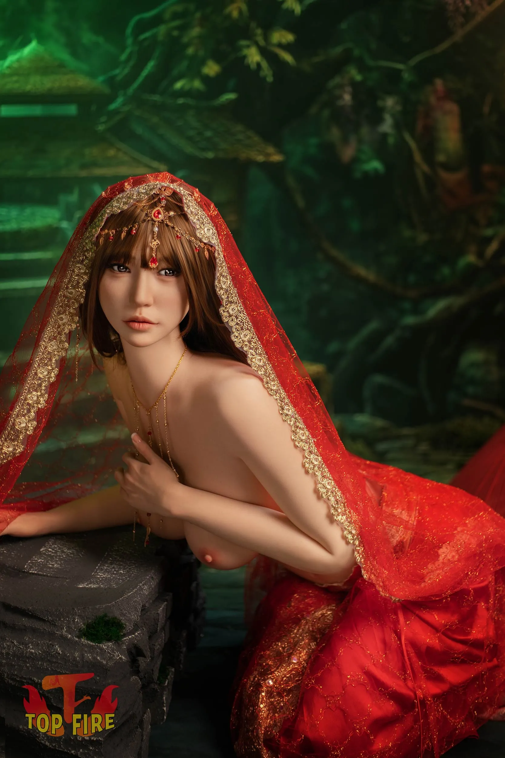 Top Fire | 170cm/5ft7 Enigmatic Exotic Asian Princess Cosplay Realistic Silicone Sex Doll - Jing 
