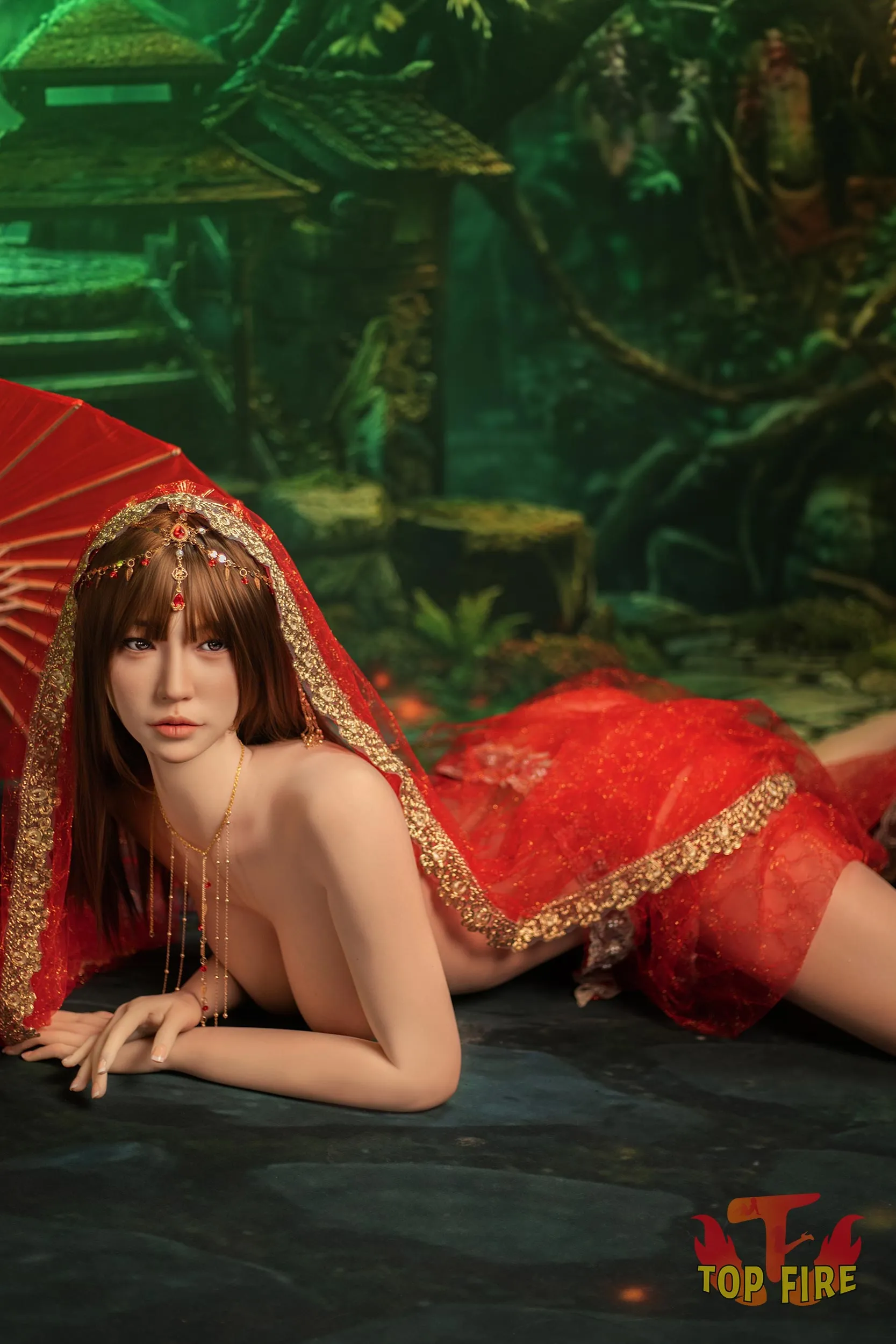 Top Fire | 170cm/5ft7 Enigmatic Exotic Asian Princess Cosplay Realistic Silicone Sex Doll - Jing 