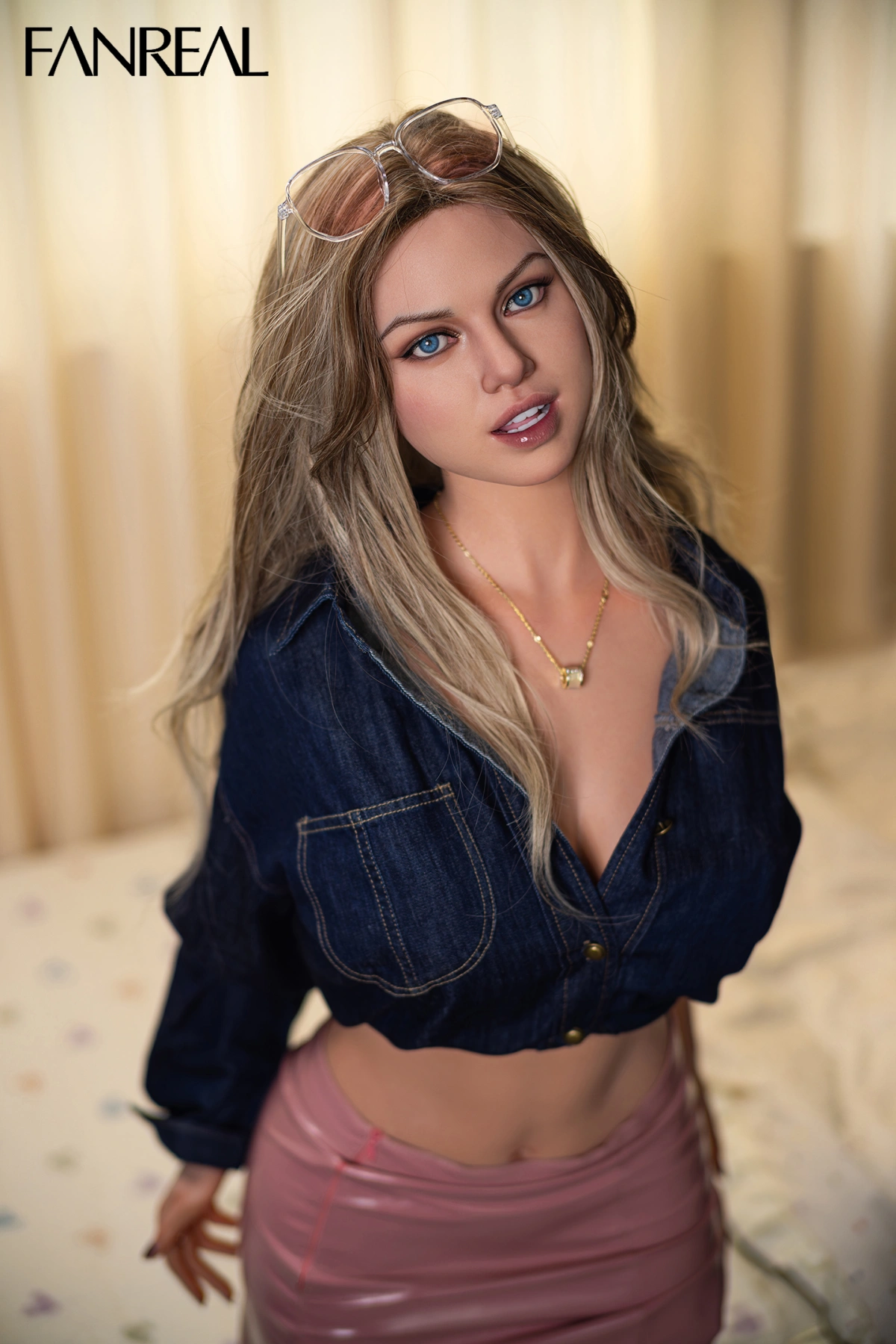 FanReal | 170cm/5ft7 Small Breasts Alluring Elegance Blonde Chic Realistic Silicone Sex Doll - Maria