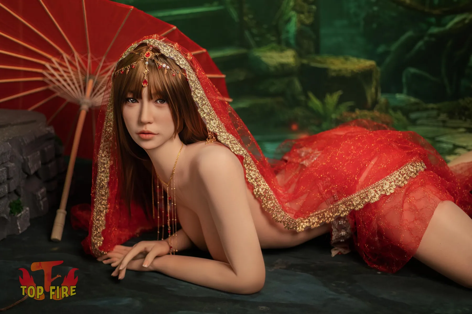 Top Fire | 170cm/5ft7 Enigmatic Exotic Asian Princess Cosplay Realistic Silicone Sex Doll - Jing 