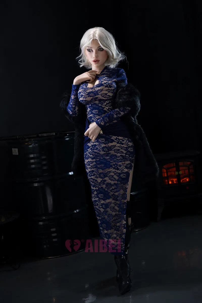 AIBEI Doll | 158cm/5ft2 F Cup Silver-hair Vintage Gothic ROS Head Silicone Sex Doll #AB23 - Aria