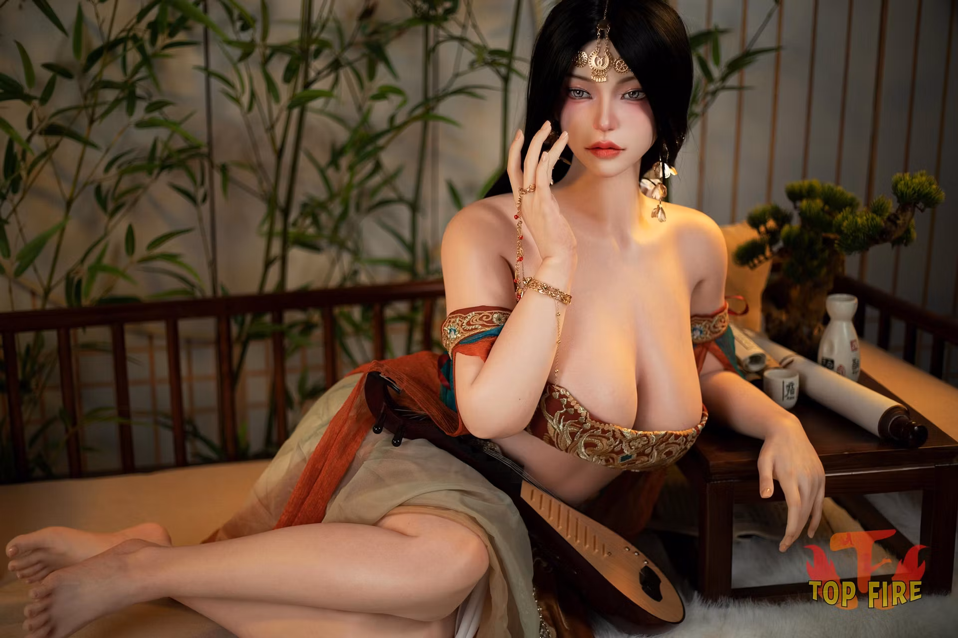 Top Fire | 160cm/5ft3 Alluring Exotic Oriental Beauty Realistic Silicone Sex Doll - Aria