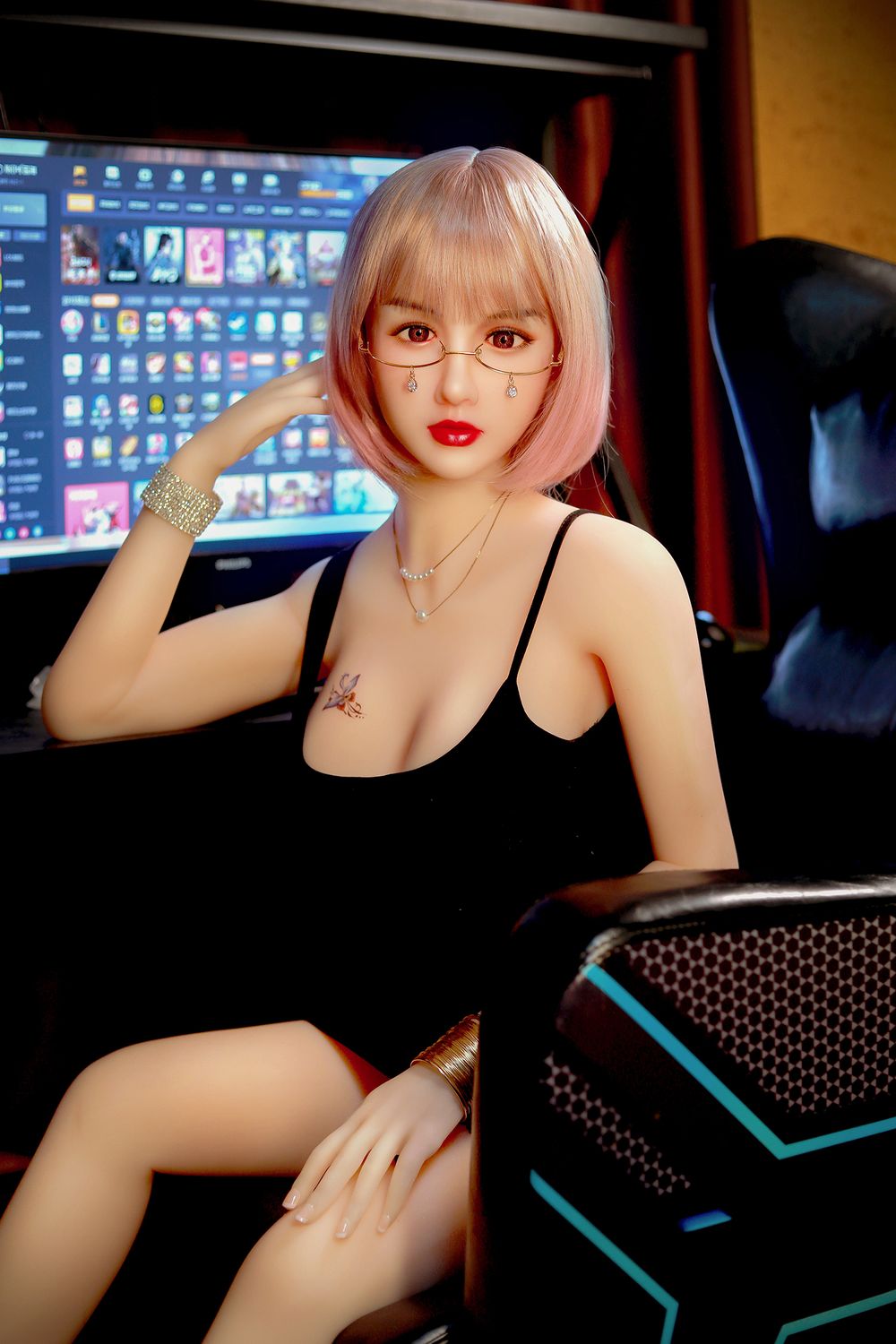 SY Doll | 165cm/5ft5  Big Breasted Mature Pink Short Hair Lifelike Sex Doll - Jamie-DreamLoveDoll