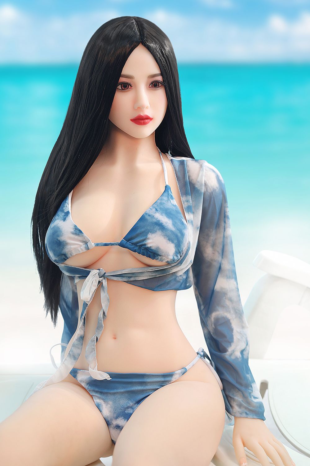 SY Doll | Asia 166cm/5ft5 Beach Swimsuit Small Chest Lifelike Sex Doll - Lillia-DreamLoveDoll
