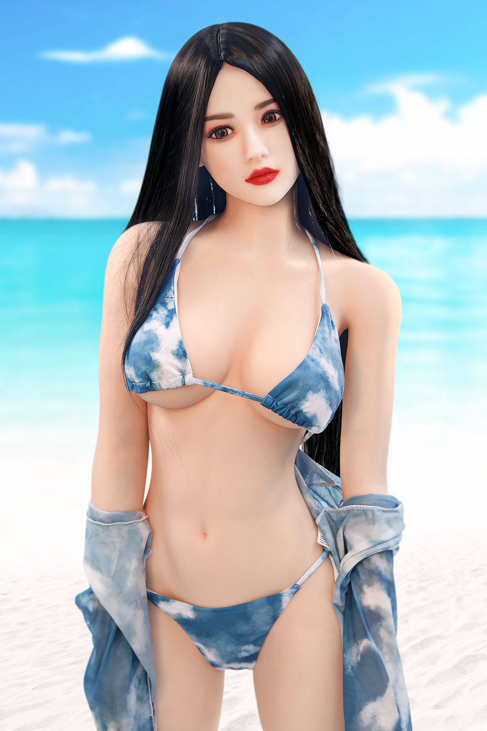 SY Doll | Asia 166cm/5ft5 Beach Swimsuit Small Chest Lifelike Sex Doll - Lillia-DreamLoveDoll