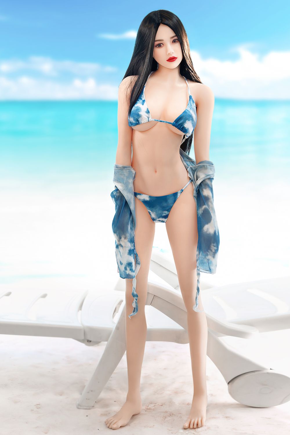 SY Doll | Asia 166cm/5ft5 Beach Swimsuit Small Chest Lifelike Sex Doll - Lillia-DreamLoveDoll