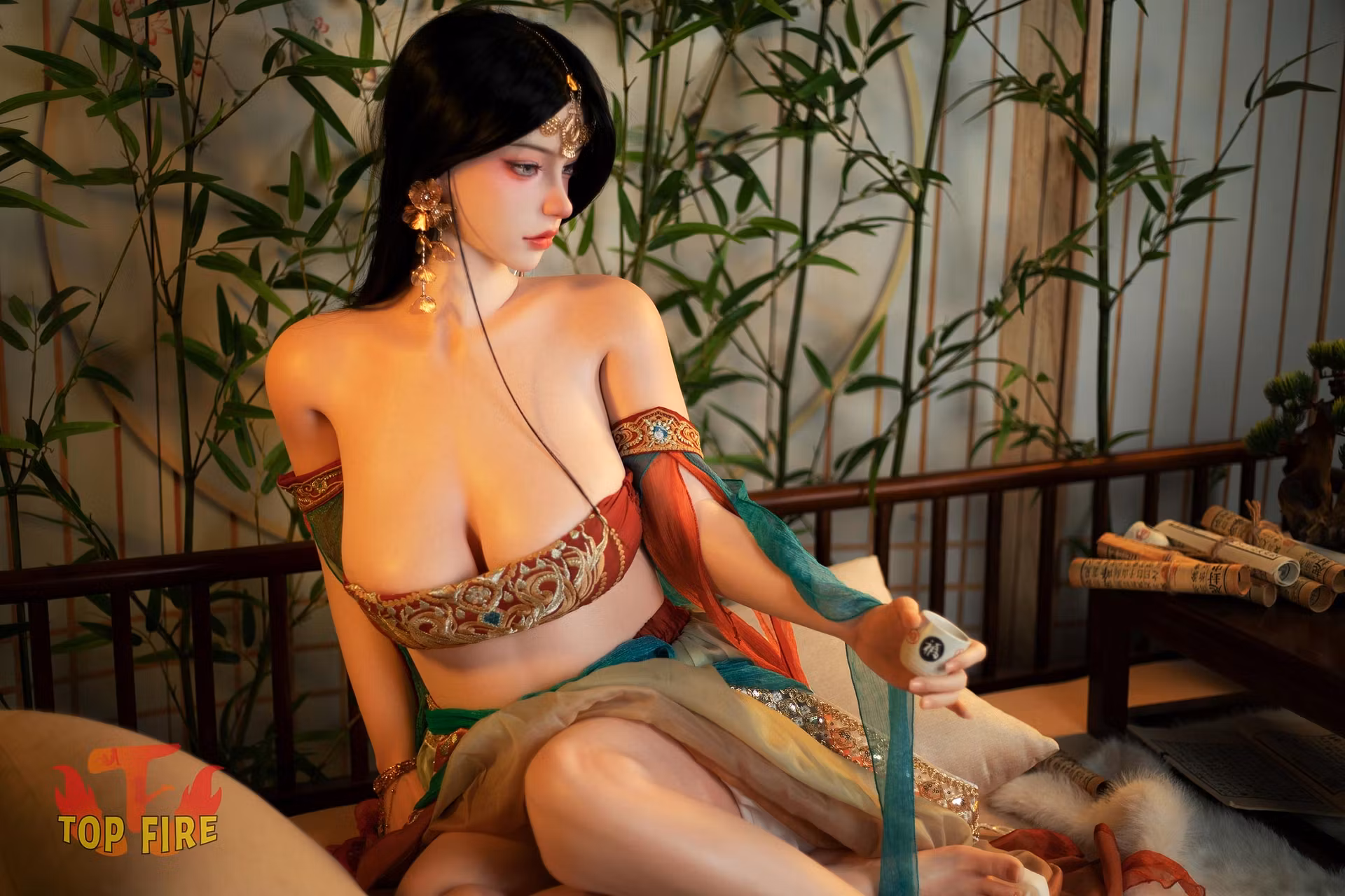 Top Fire | 160cm/5ft3 Alluring Exotic Oriental Beauty Realistic Silicone Sex Doll - Aria