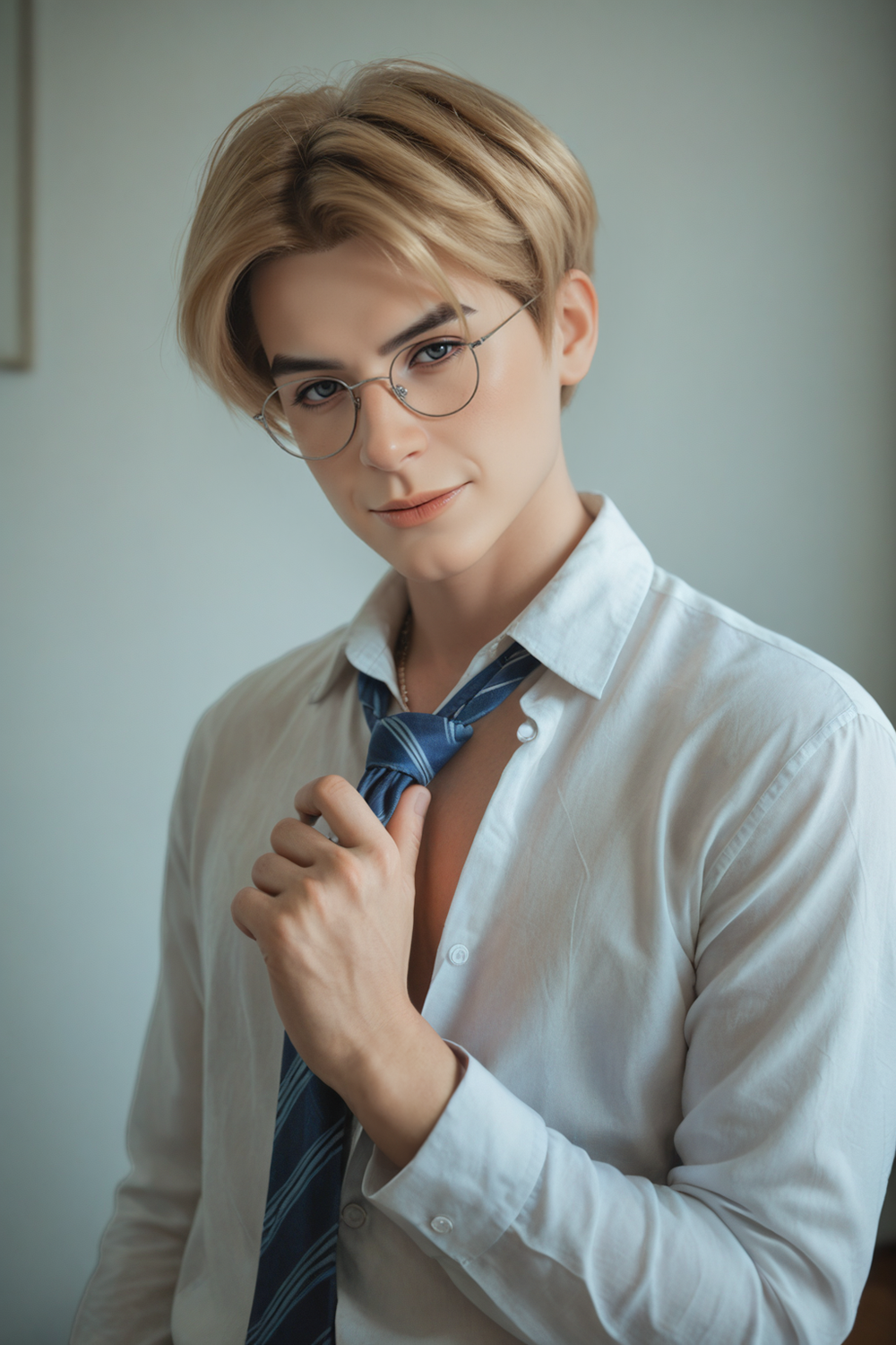 SY Doll | 160cm/5ft3 Charming Smart Blonde Pretty-boy Lifelike Full Silicone Gay Male Sex Doll - Alan
