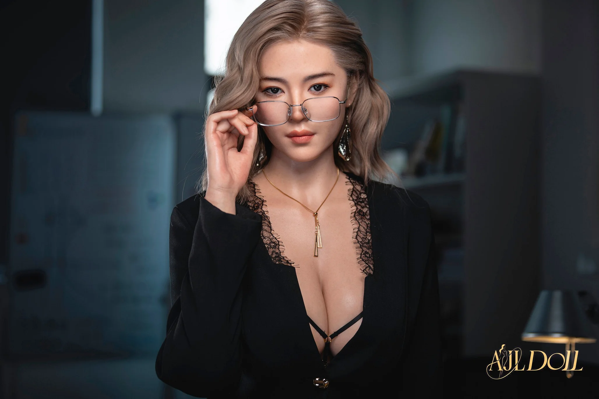 AJL Doll | 170cm/5ft7 Big Breasts Sultry Asian Blonde Office Lady Voluptuous Realistic Silicone Sex Doll - Jiaxian