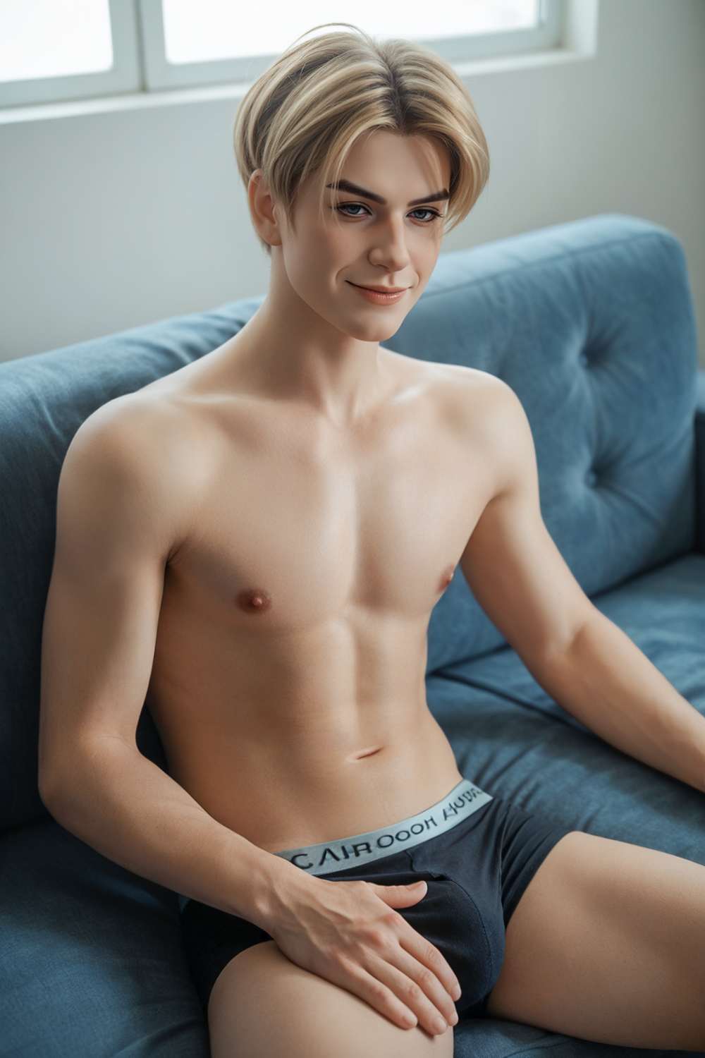 SY Doll | 160cm/5ft3 Charming Smart Blonde Pretty-boy Lifelike Full Silicone Gay Male Sex Doll - Alan