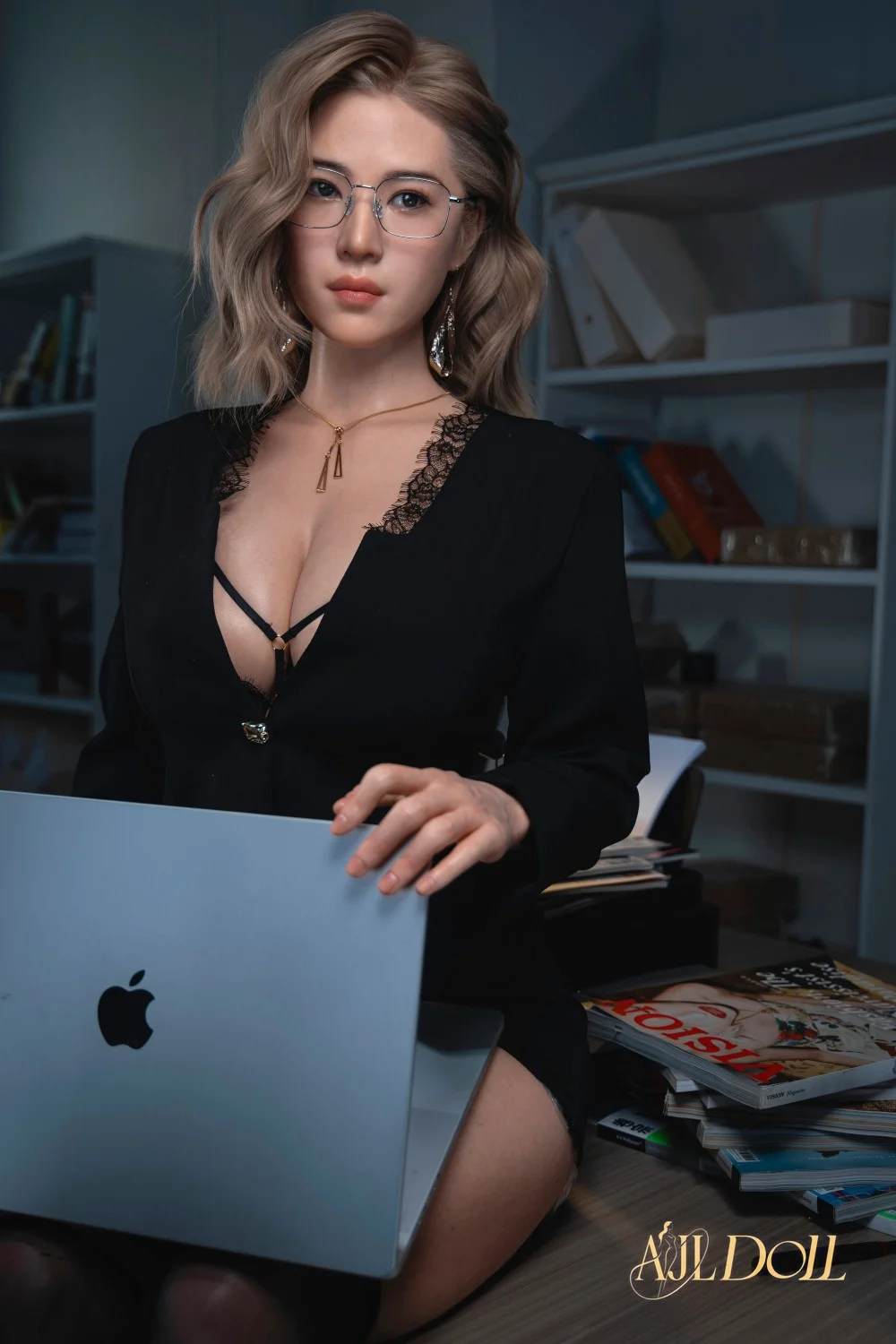AJL Doll | 170cm/5ft7 Big Breasts Sultry Asian Blonde Office Lady Voluptuous Realistic Silicone Sex Doll - Jiaxian