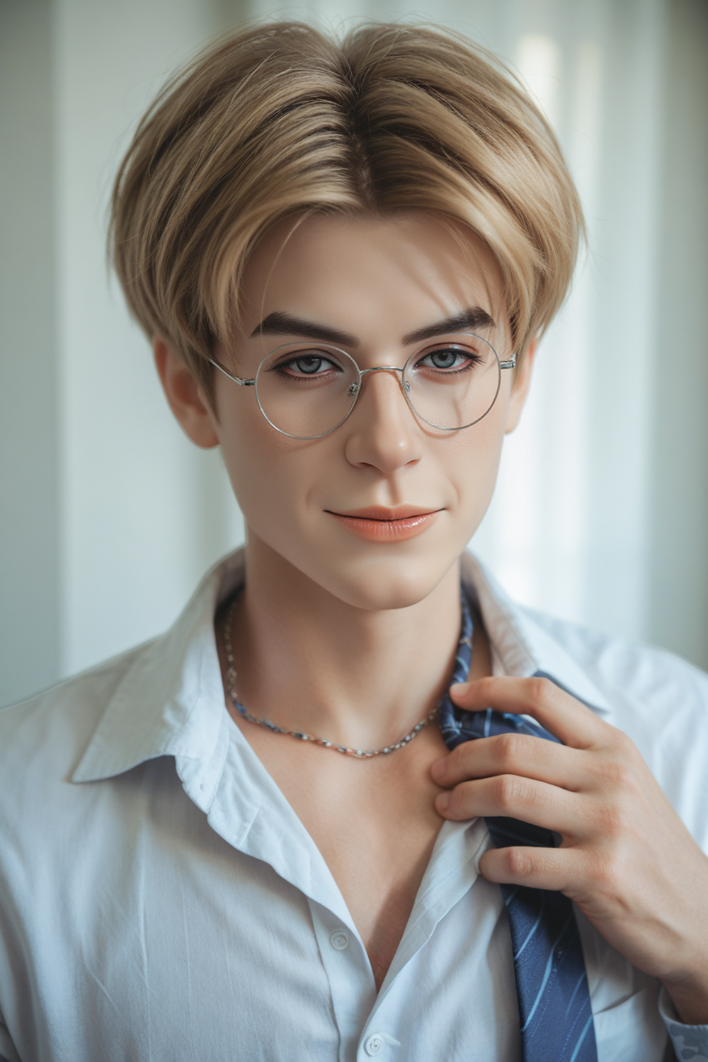 SY Doll | 160cm/5ft3 Charming Smart Blonde Pretty-boy Lifelike Full Silicone Gay Male Sex Doll - Alan