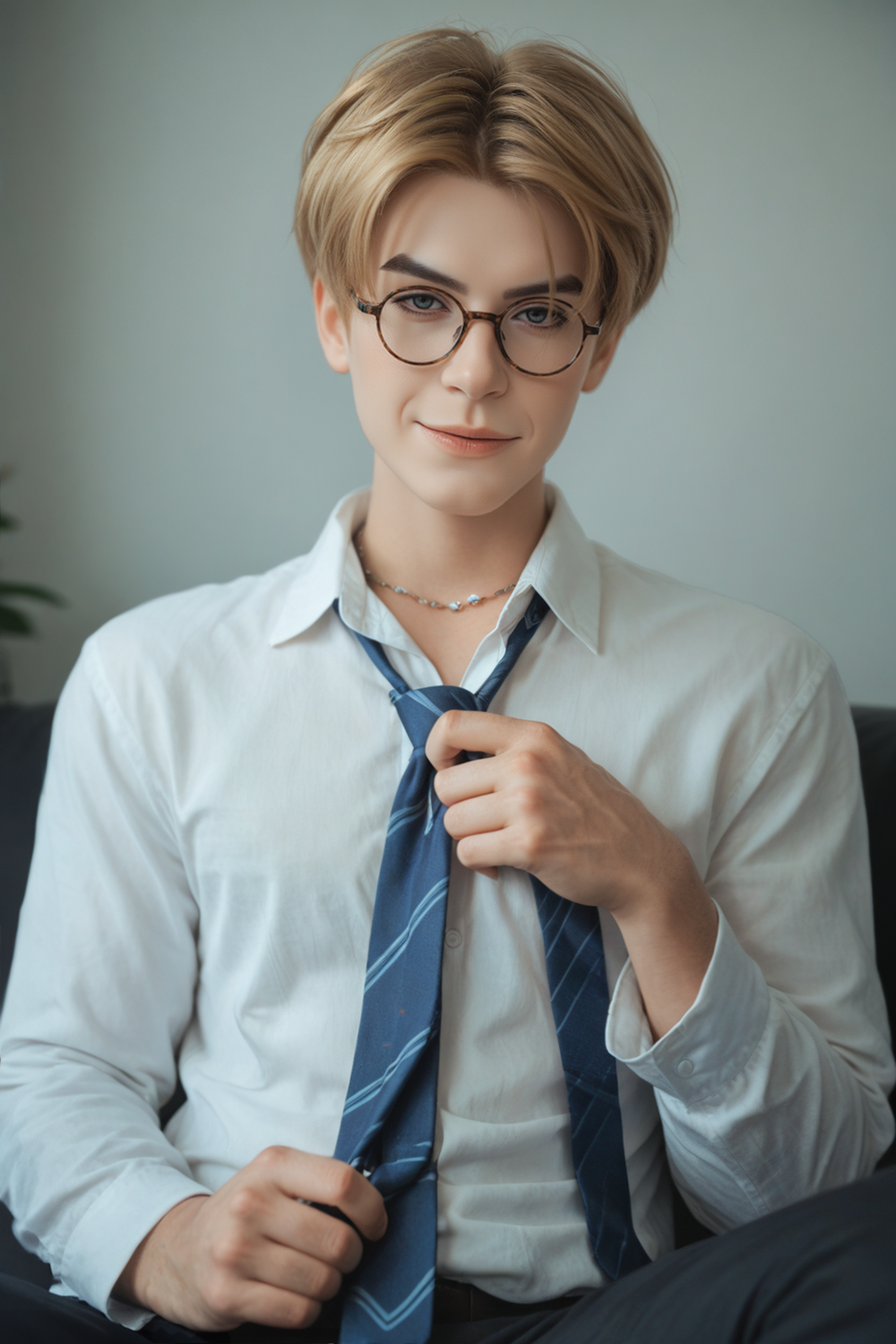 SY Doll | 160cm/5ft3 Charming Smart Blonde Pretty-boy Lifelike Full Silicone Gay Male Sex Doll - Alan