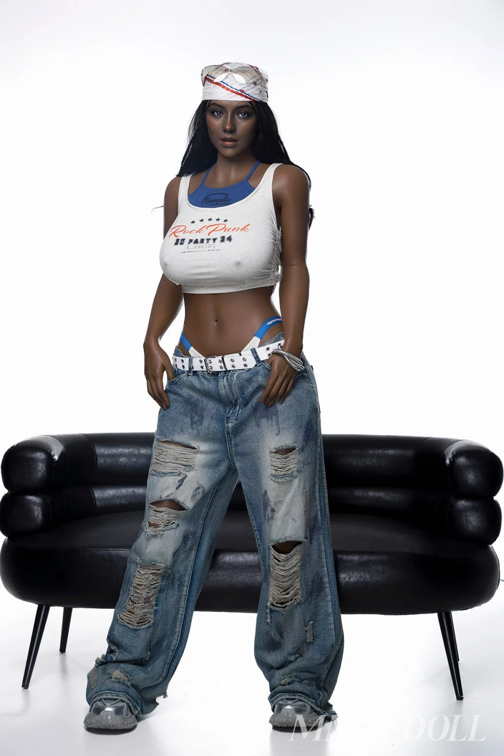 MMX Doll | 168cm/5ft6 Big Breasts Edgy Punk Rock Queen Black Beauty Realistic Silicone Sex Doll - Monica