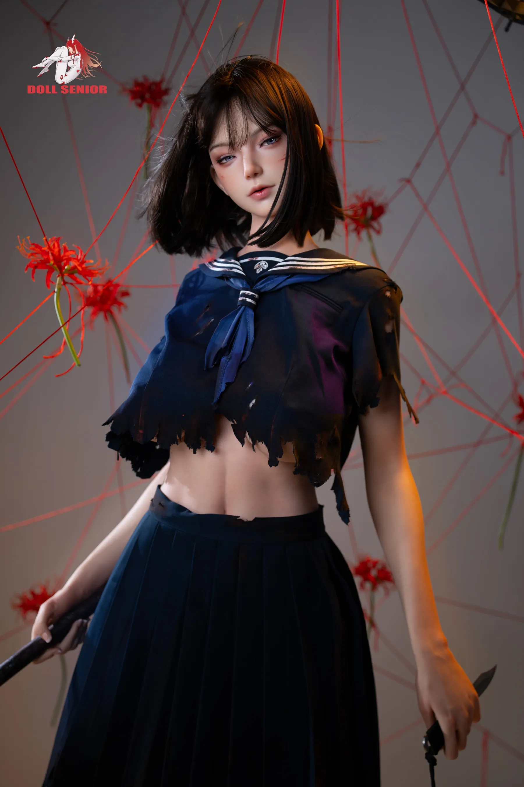 Doll Senior | 175cm/5ft9 Huge Breasts Seductive Dark Gothic Japanese Schoolgirl Silicone Sex Doll - Capricorn