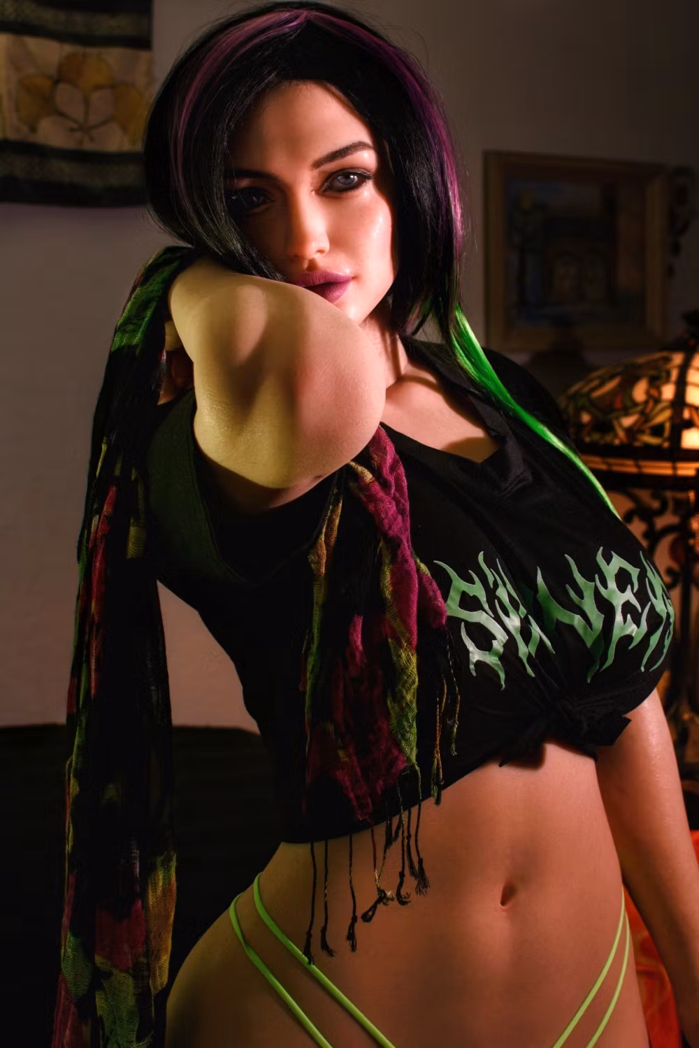 MMX Doll | 168cm/5ft6 Huge Breasts Seductive Cool Dark Punk Hottie Realistic Silicone Sex Doll - Luna