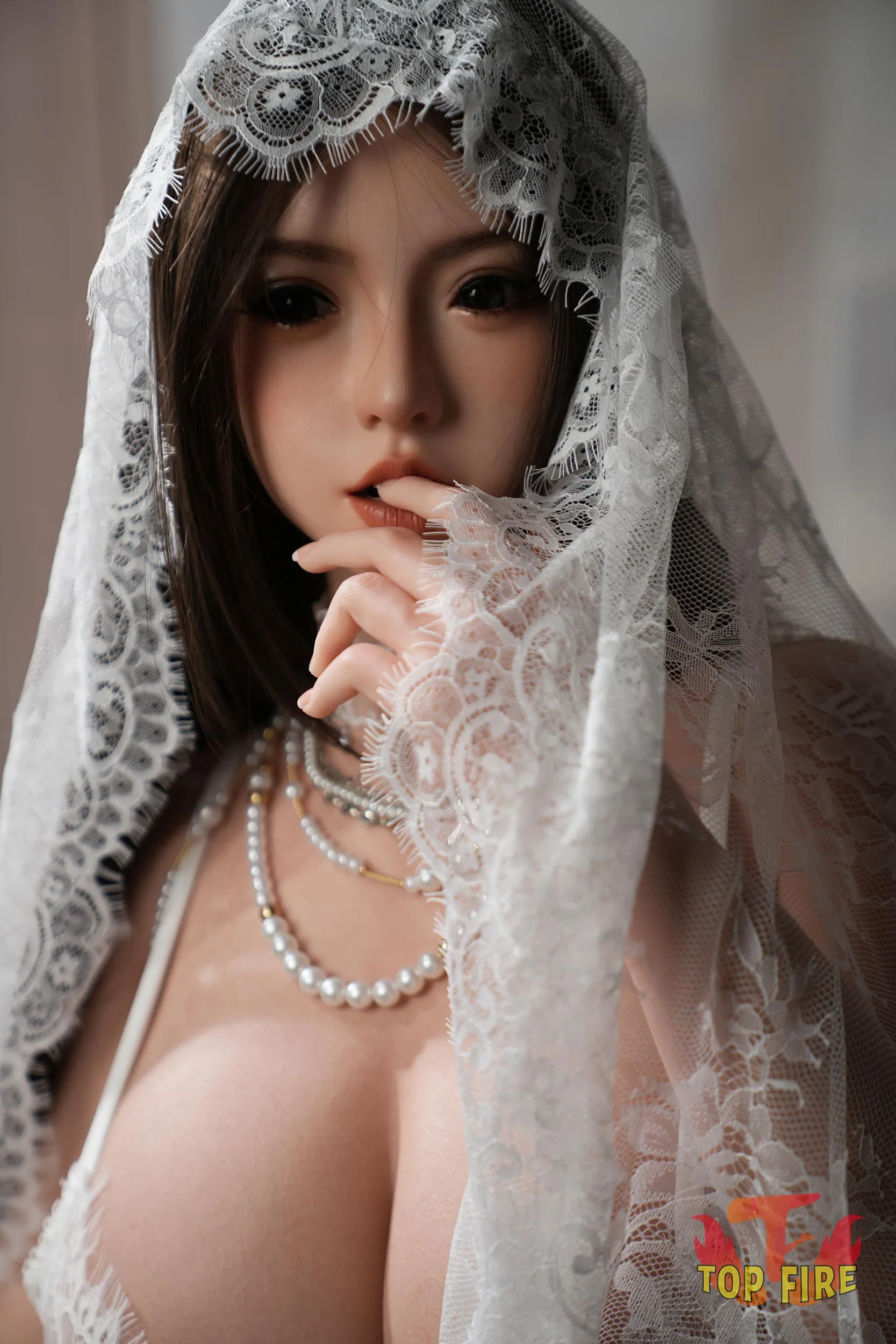 Top Fire | 162cm/5ft4 Seductive Asian Lovely Bride Cosplay Realistic Silicone Sex Doll - Grace