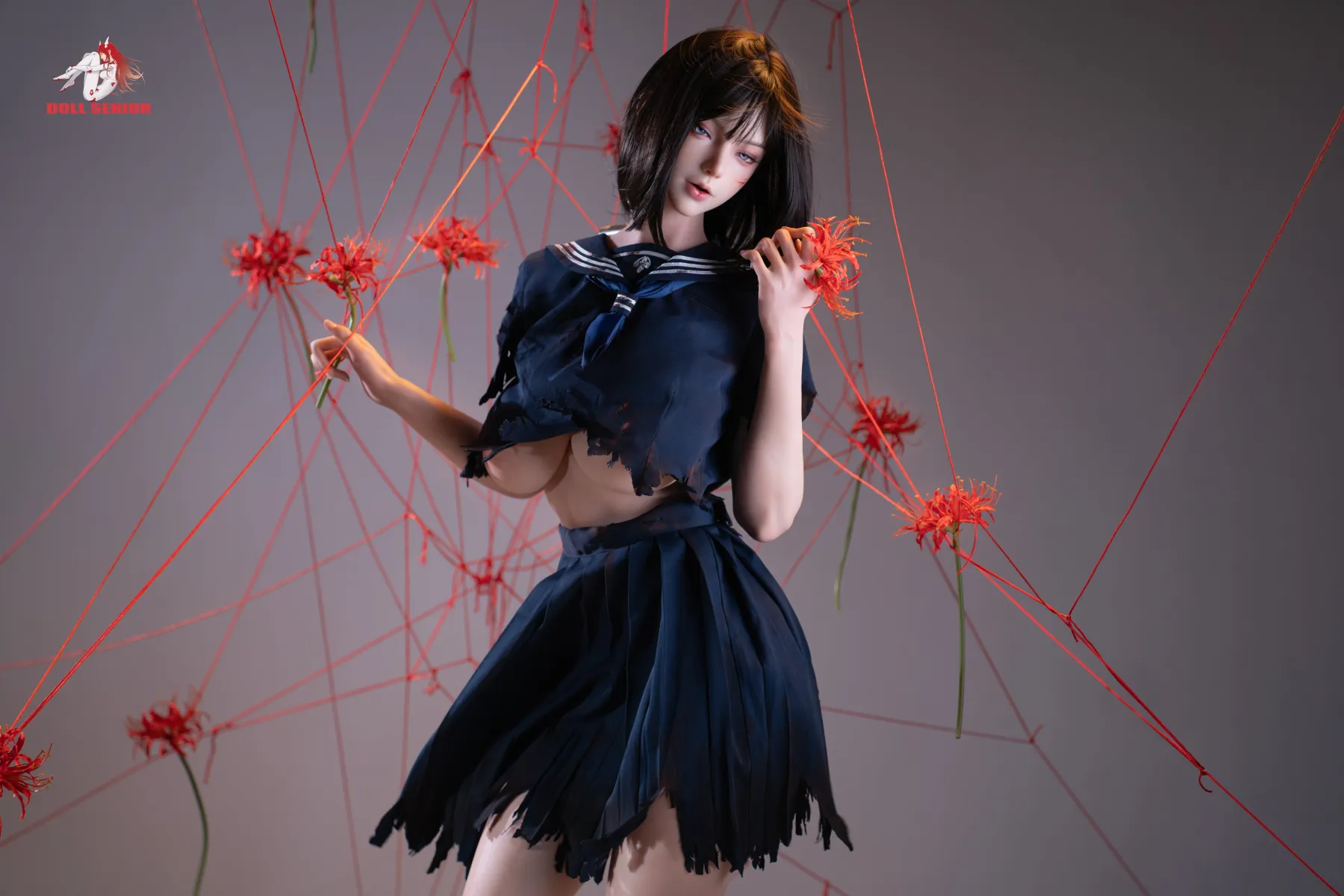 Doll Senior | 175cm/5ft9 Huge Breasts Seductive Dark Gothic Japanese Schoolgirl Silicone Sex Doll - Capricorn