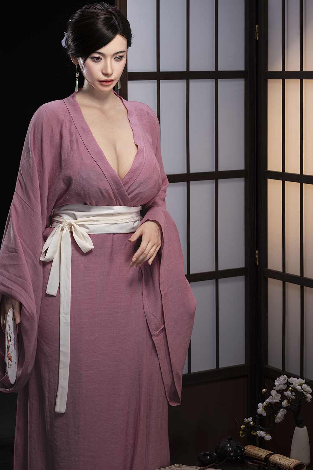 AJL Doll | 168cm/5ft6 Big Breasts Gentle Japanese Voluptuous Kimono Beauty Realistic Silicone Sex Doll - JiaTao