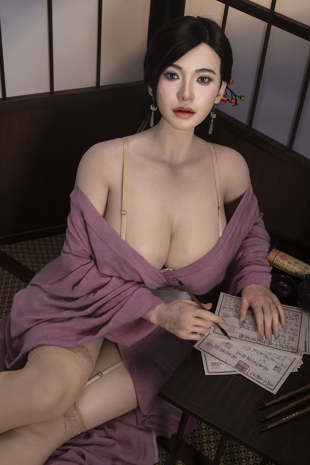 AJL Doll | 168cm/5ft6 Big Breasts Gentle Japanese Voluptuous Kimono Beauty Realistic Silicone Sex Doll - JiaTao