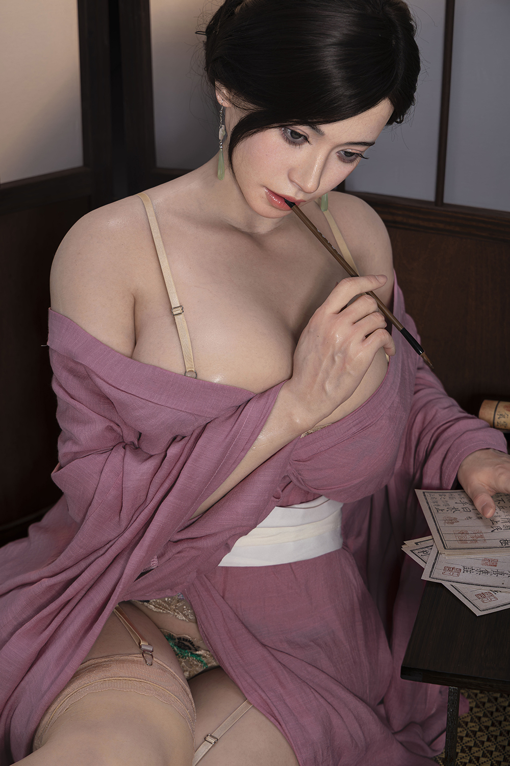 AJL Doll | 168cm/5ft6 Big Breasts Gentle Japanese Voluptuous Kimono Beauty Realistic Silicone Sex Doll - JiaTao