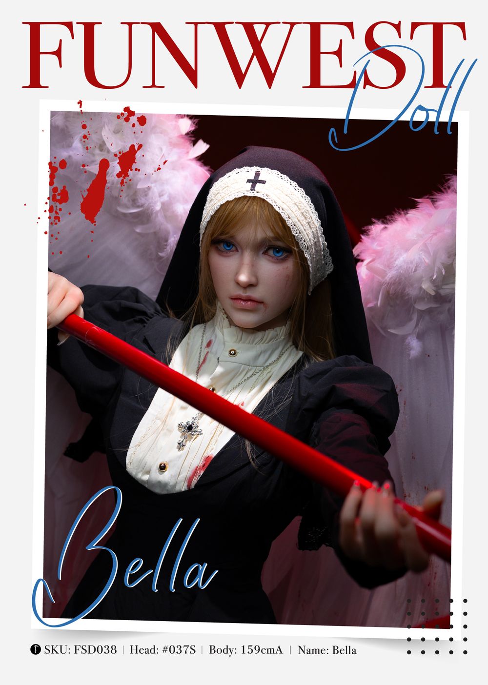 FUNWEST® Bella 159cm (5ft2) 037S# A Breasts Seductive Dominant Silicone Sex Doll FSD038