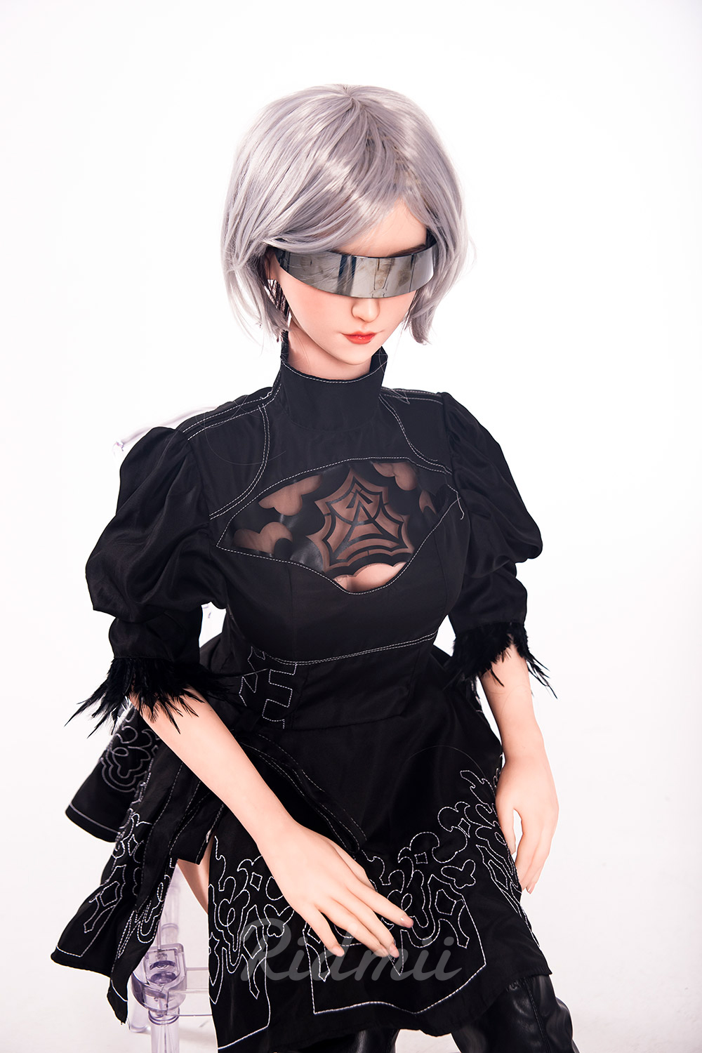 RIDMII | 163cm/5ft3 Big Breasts Cool Punk-style Silver Short-hair Realistic TPE Sex Doll - Momo (In Stock US)