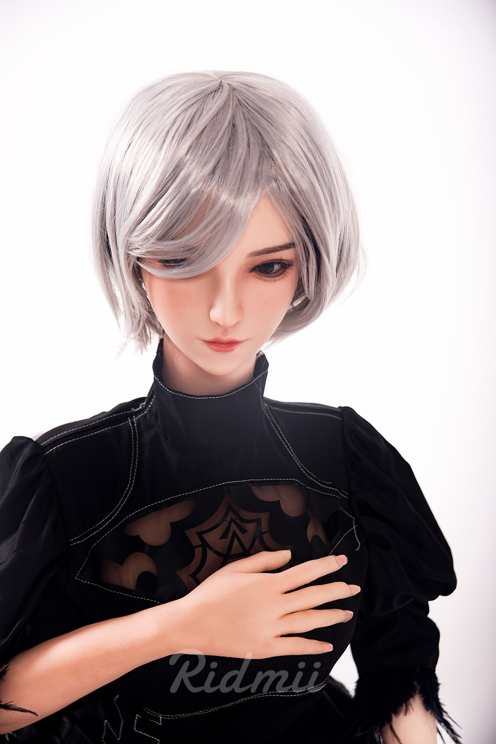RIDMII | 163cm/5ft3 Big Breasts Cool Punk-style Silver Short-hair Realistic TPE Sex Doll - Momo (In Stock US)