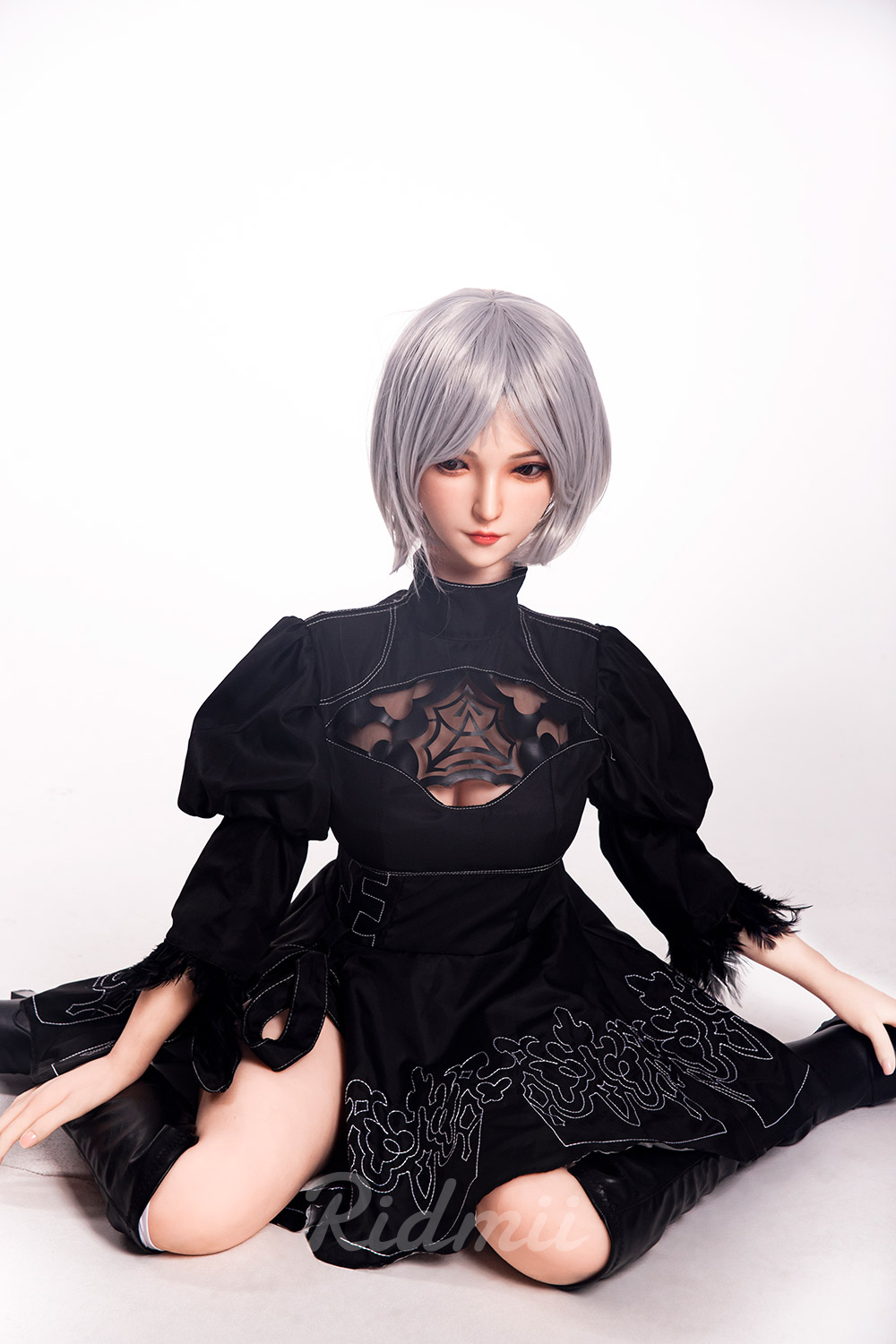 RIDMII | 163cm/5ft3 Big Breasts Cool Punk-style Silver Short-hair Realistic TPE Sex Doll - Momo (In Stock US)