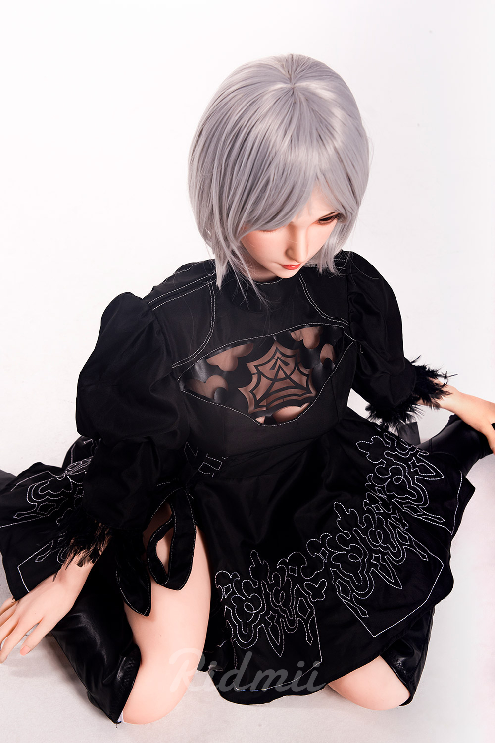 RIDMII | 163cm/5ft3 Big Breasts Cool Punk-style Silver Short-hair Realistic TPE Sex Doll - Momo (In Stock US)