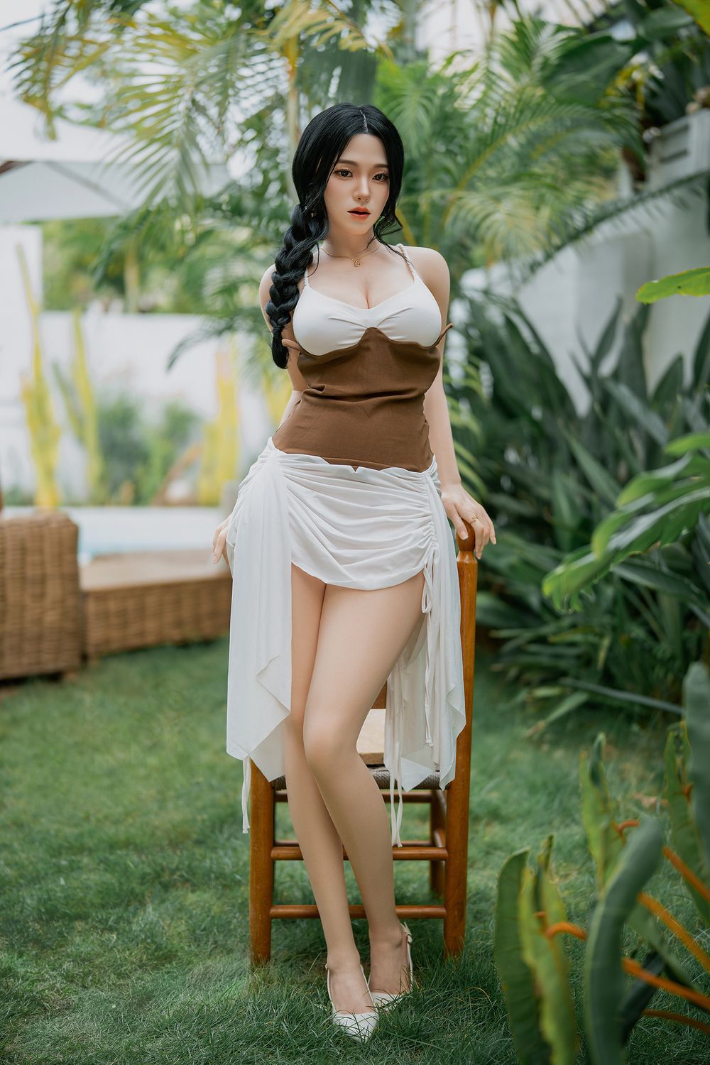 SY Doll  | 164cm/5ft4 Big Breasts Captivating Serene Asian Realistic Full Silicone Sex Doll -Hana