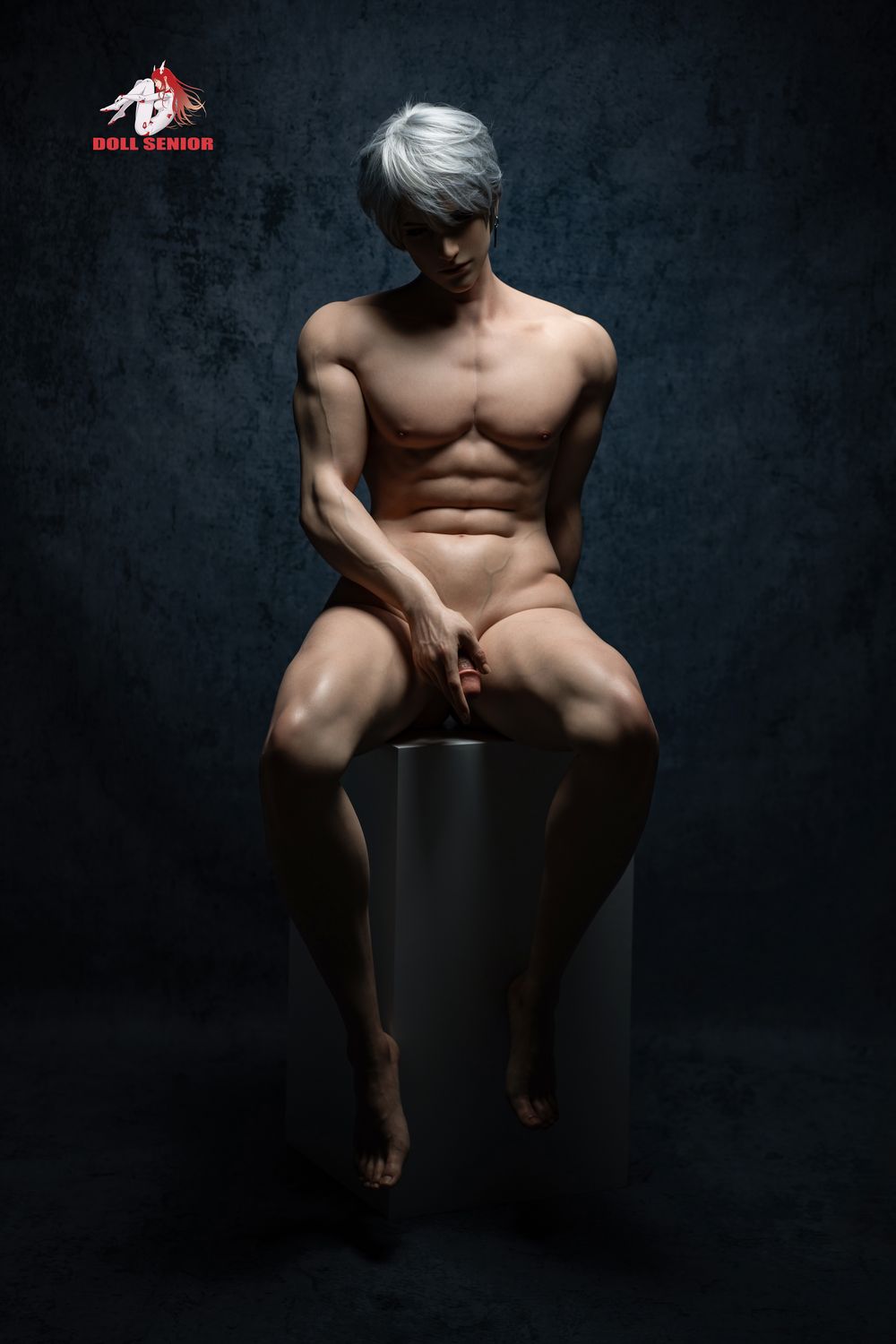 Doll Senior | 185cm/6ft1 Cold Edgy Handsome Silver‑hair Muscular Male Silicone Sex Doll - Baijin