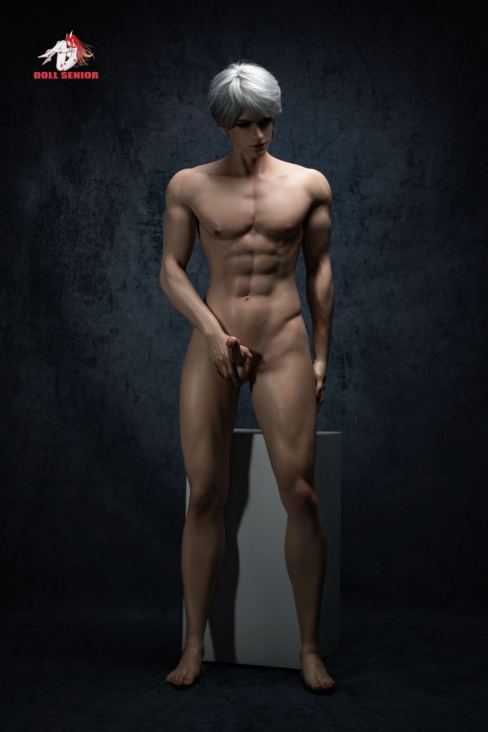 Doll Senior | 185cm/6ft1 Cold Edgy Handsome Silver‑hair Muscular Male Silicone Sex Doll - Baijin