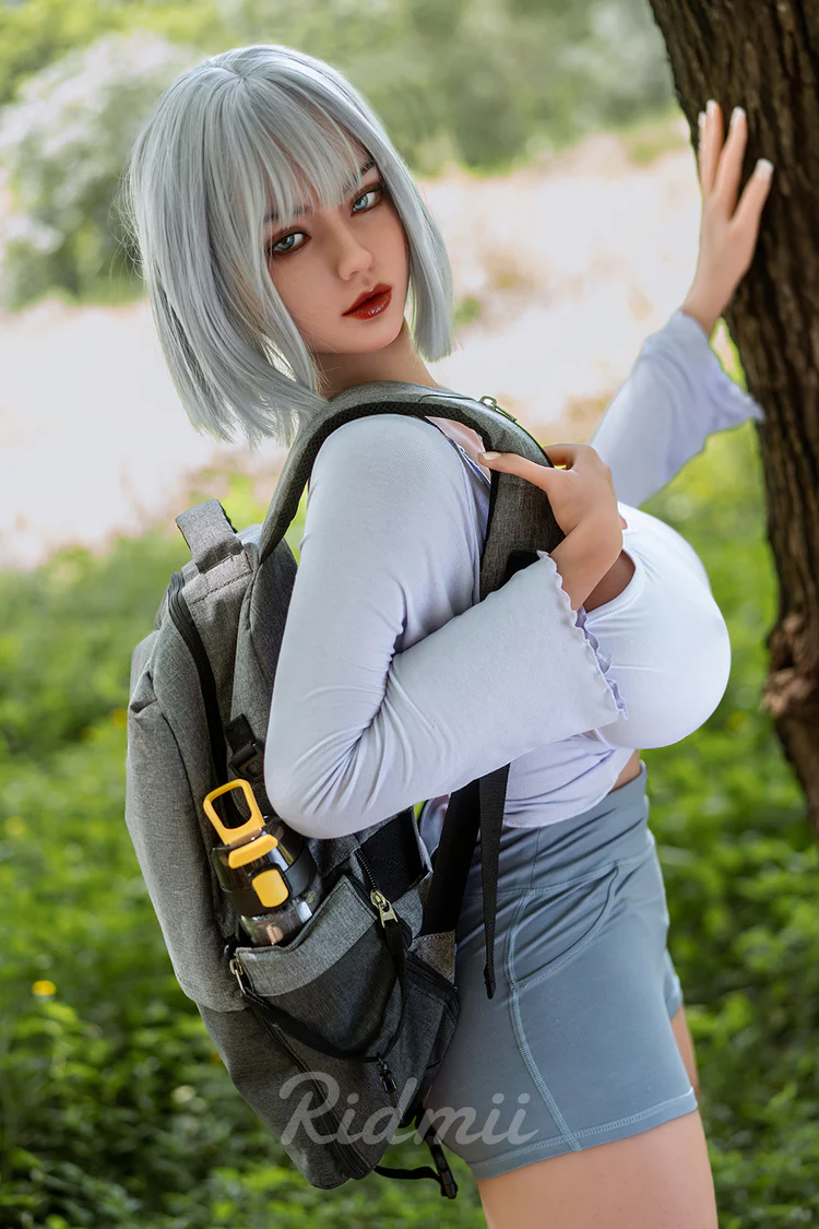 RIDMII | 161cm/5ft3 Huge Breasts Silver Gray-hair Athletic Curvy Realistic TPE Sex Doll - Danica (In Stock US)