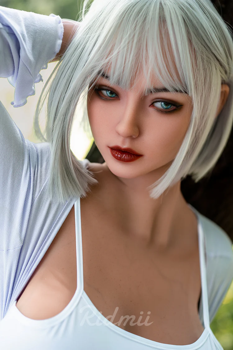 RIDMII | 161cm/5ft3 Huge Breasts Silver Gray-hair Athletic Curvy Realistic TPE Sex Doll - Danica (In Stock US)