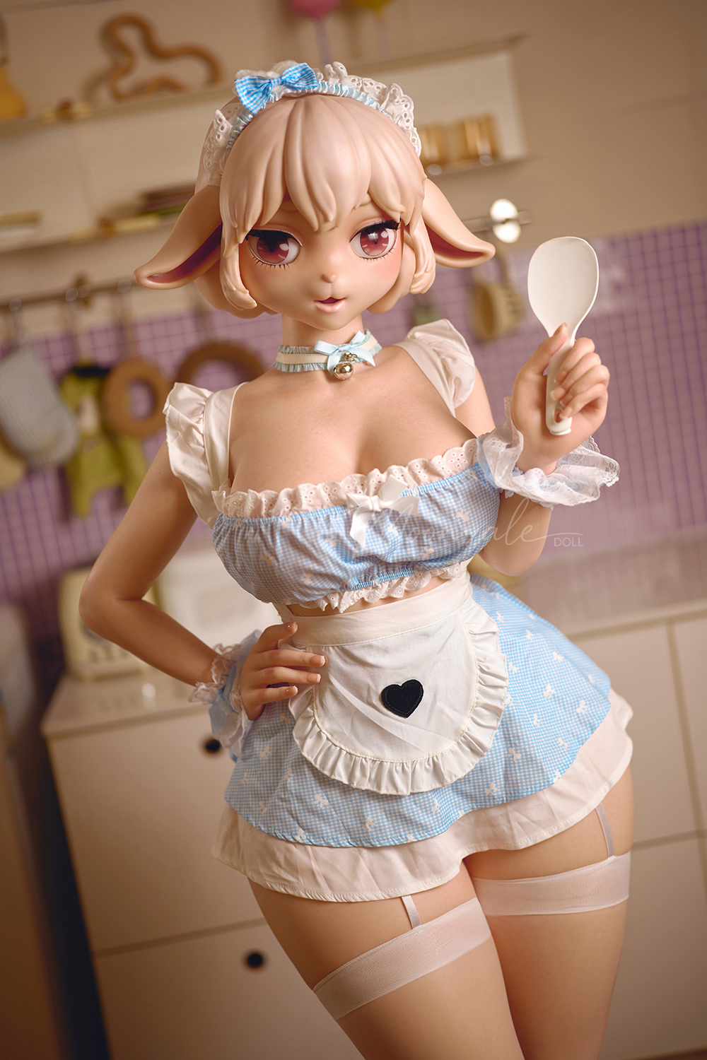 Moonvale Doll | 160cm/5ft3 Big Breasts Charming Lovely Sheep Anime Maid Furry Realistic Silicone Sex Doll - Aurelia
