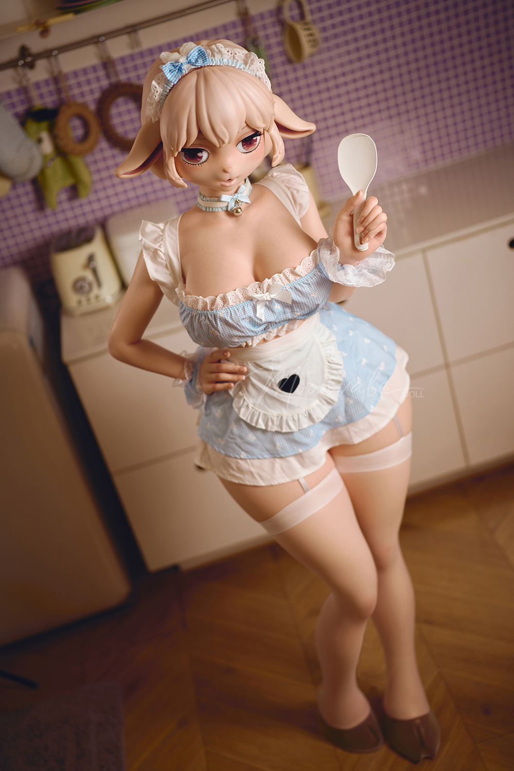 Moonvale Doll | 160cm/5ft3 Big Breasts Charming Lovely Sheep Anime Maid Furry Realistic Silicone Sex Doll - Aurelia