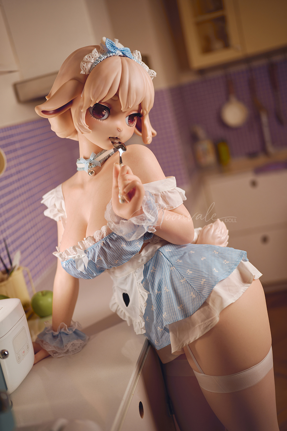 Moonvale Doll | 160cm/5ft3 Big Breasts Charming Lovely Sheep Anime Maid Furry Realistic Silicone Sex Doll - Aurelia