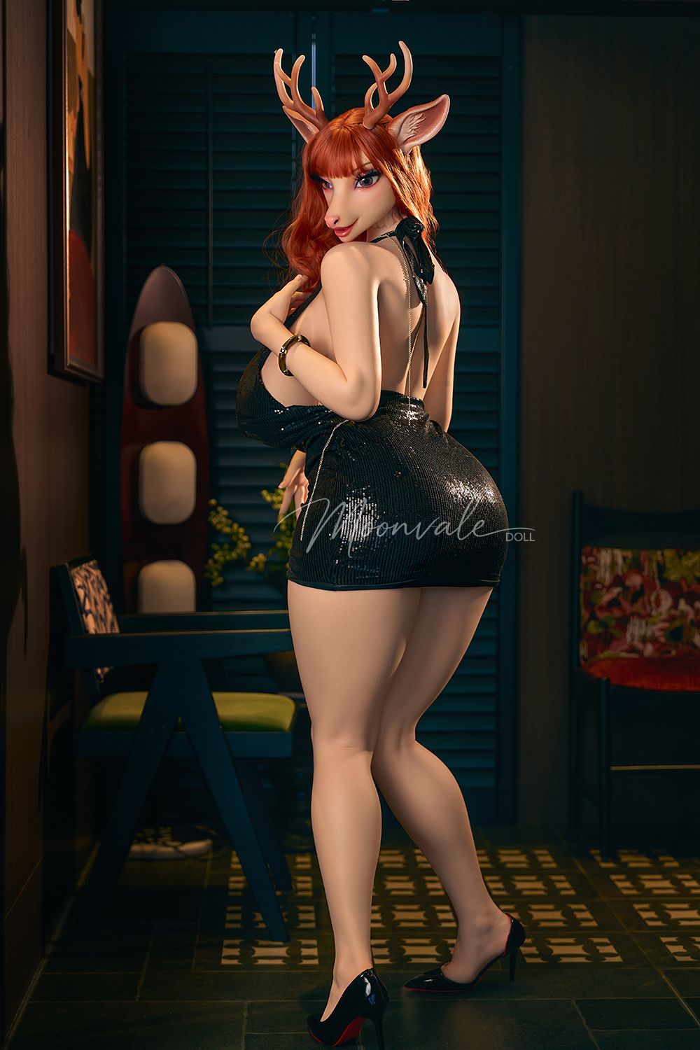 Moonvale Doll | 170cm/5ft6 Huge Breasts Captivating Deer-Head Furry Voluptuous Goddess Realistic Silicone Sex Doll - Cerina