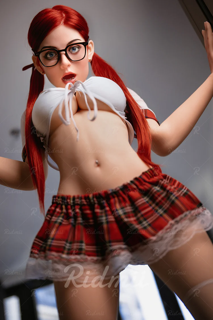 RIDMII | 160cm/5ft3 Big Breasts Charming Red-hair Twin-Tailed Girl Stylish Lifelike TPE Sex Doll - Janice (In Stock US)