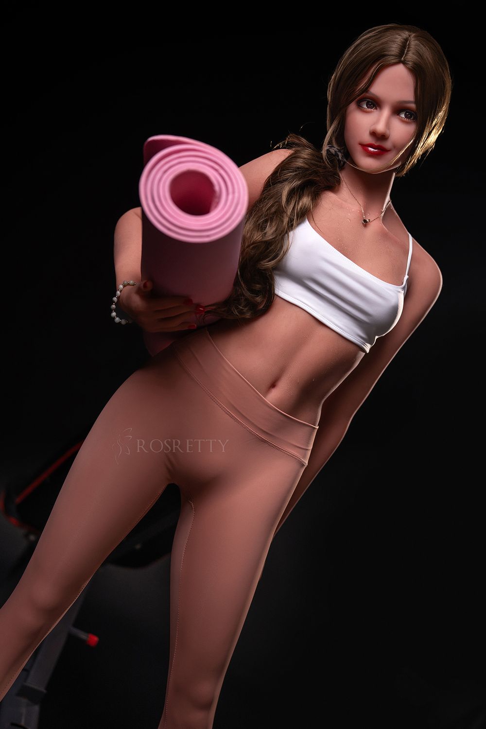 Rosretty Doll | 160cm / 5ft3 Long Curly Hair Fitness Muscle Small Chest Lifelike Sex Doll - Rose-DreamLoveDoll